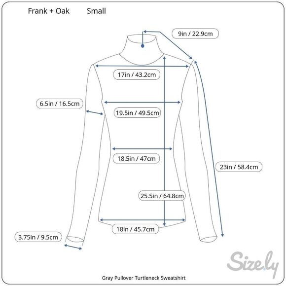 𝅺frank & Oak Gray Pullover Turtleneck Sweatshirt Small - Picture 16 of 16